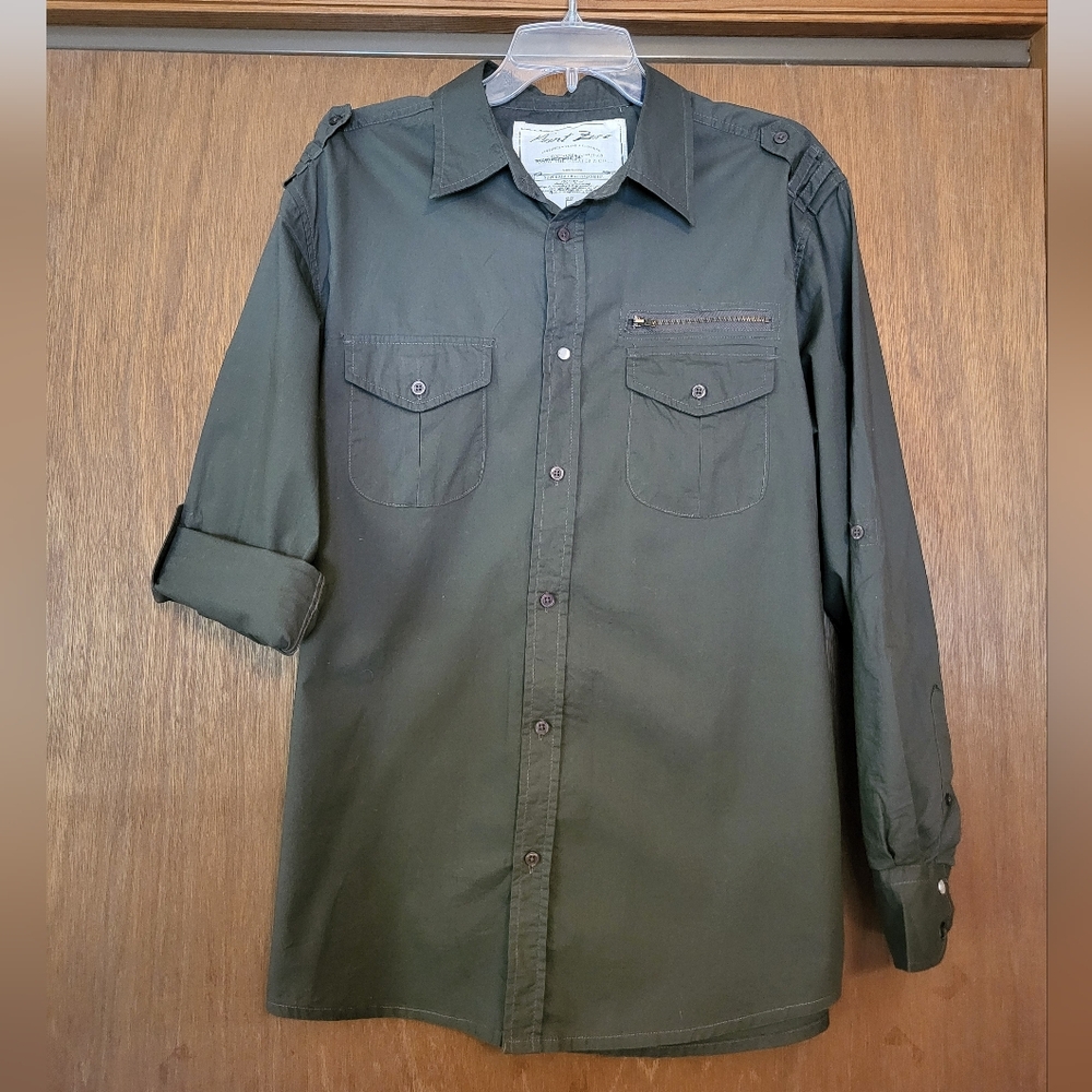 Point Zero Men's Dark Green Shirt, L